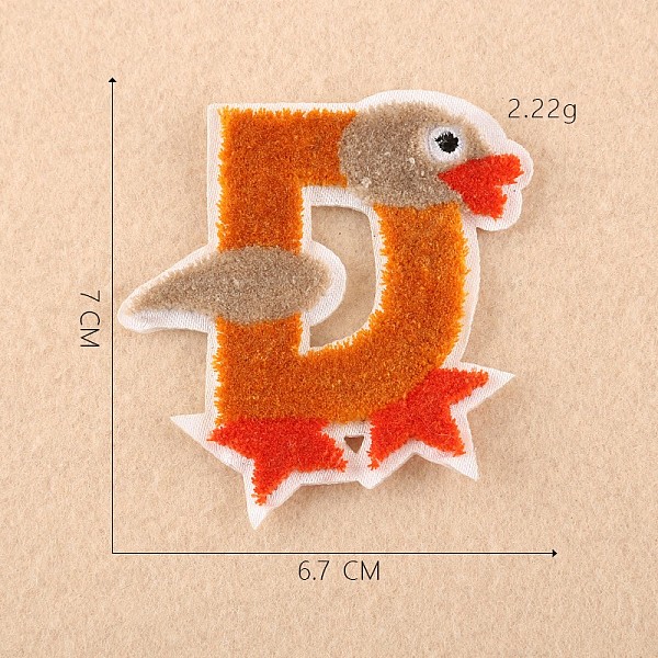 

PandaHall Computerized Embroidery Cloth Iron on/Sew on Patches, Costume Accessories, Appliques, Letter, Letter.D, 7x6.7cm Cloth Letter D..., Orange