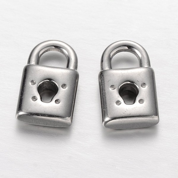

PandaHall Padlock 304 Stainless Steel Pendants, Stainless Steel Color, 16x9.5x4mm, Hole: 4x4.5mm 304 Stainless Steel Lock
