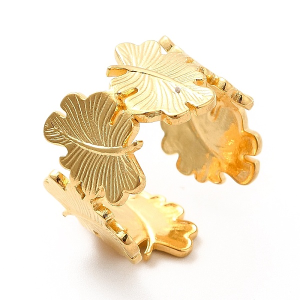

PandaHall Ion Plating(IP) 304 Stainless Steel Leaf Wrap Open Cuff Ring for Women, Real 18K Gold Plated, US Size 7 3/4(17.9mm) 304 Stainless...