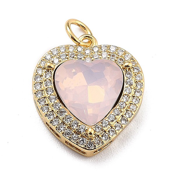 

PandaHall Eco-Friendly Brass Micro Pave Cubic Zirconia Pendants, with Faceted Glass & Jump Ring, Real 18K Gold Plated, Long-Lasting Plated...