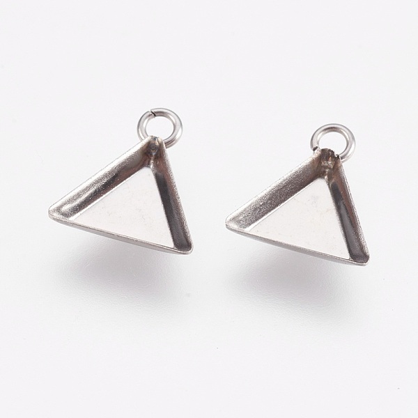 

PandaHall 201 Stainless Steel Pendant Cabochon Settings, Plain Edge Bezel Cups, Triangle, Stainless Steel Color, Tray: 6x7.5mm, 10.5x9.5x2mm...