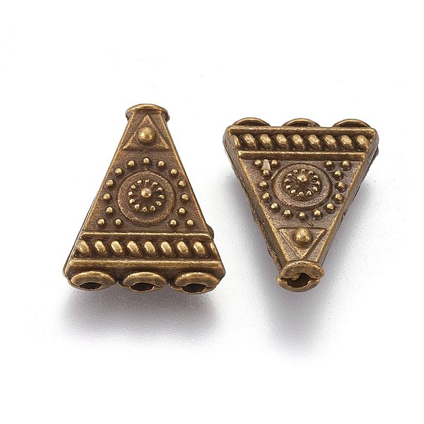 

PandaHall Tibetan Style Alloy Beads, Triangle, 4-Holes, Antique Bronze, Cadmium Free & Nickel Free & Lead Free, 17x14x6mm, Hole: 1.6mm and...