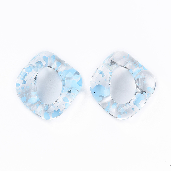 

PandaHall Transparent Acrylic Linking Rings, Quick Link Connectors, for Curb Chains Making, Twist Oval, Light Sky Blue, 31x29x7mm, Inner...