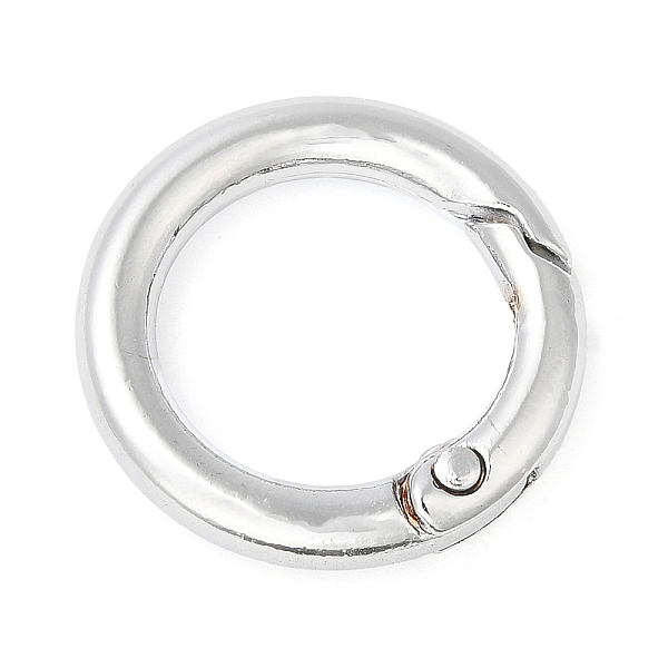 

PandaHall Rack Plating Brass Spring Gate Rings, Round Ring, Lead Free & Cadmium Free, Long-Lasting Plated, Platinum, 6 Gauge, 25x4mm Brass
