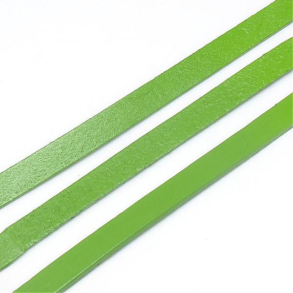 

PandaHall Cowhide Cord, Lime Green, 10x2mm, about 100yard/bundle(300 feet/bundle) Cowhide Flat Green
