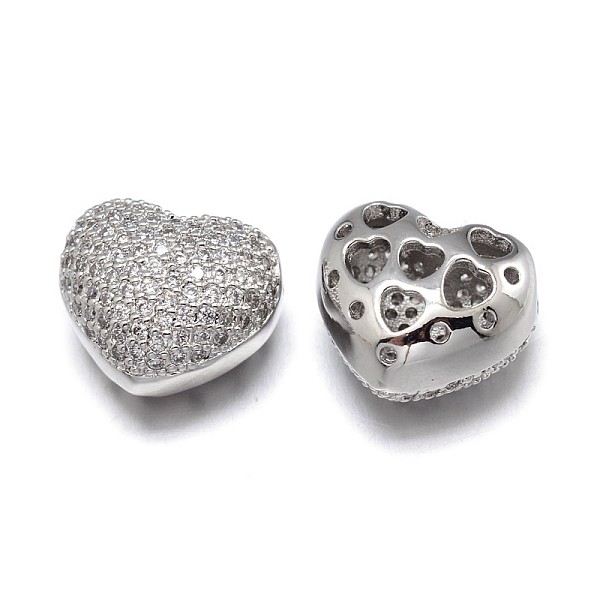 

PandaHall Filigree Heart Brass Micro Pave Cubic Zirconia Beads, Lead Free & Nickel Free & Cadmium Free, Real Platinum Plated, 13x14x9mm...