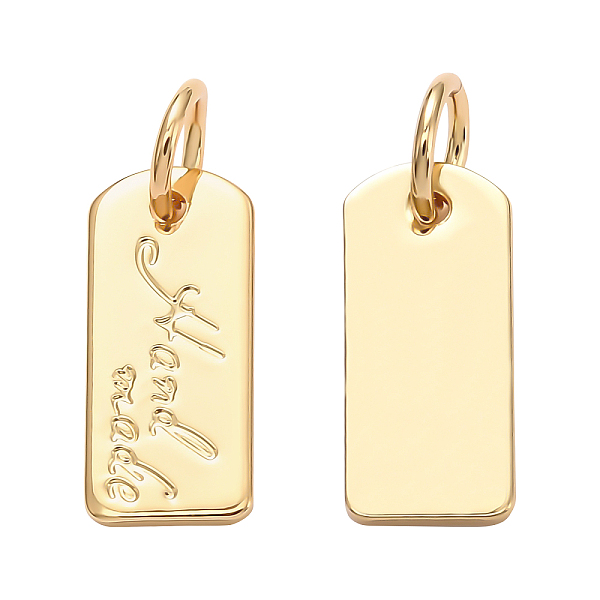 

PandaHall BENECREAT 20PCS Brass Word Stamping Pendants 18K Gold Plated Rectangle Stamping Tag Charms with Jump Ring for DIY Necklaces...