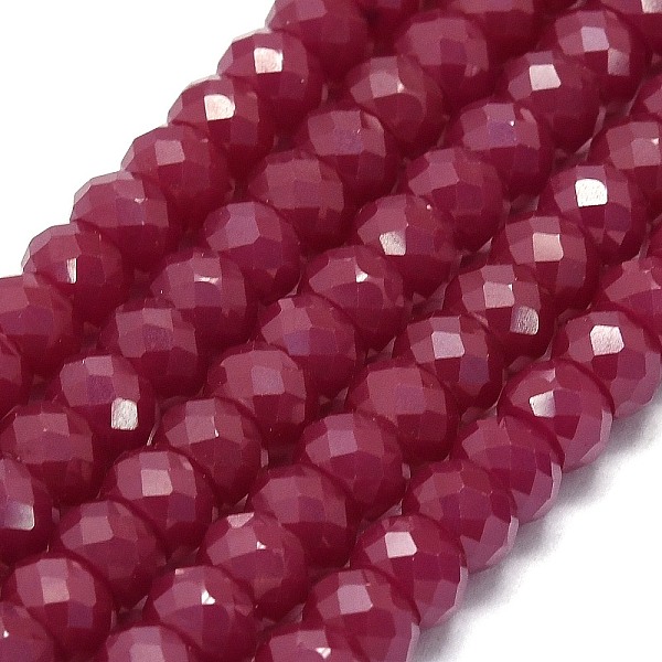 

PandaHall Natural Red Corundum/Ruby Beads Strands, Faceted, Rondelle, 6x4mm, Hole: 0.8mm, about 95~97pcs/strand, 15.16~15.28 inch...