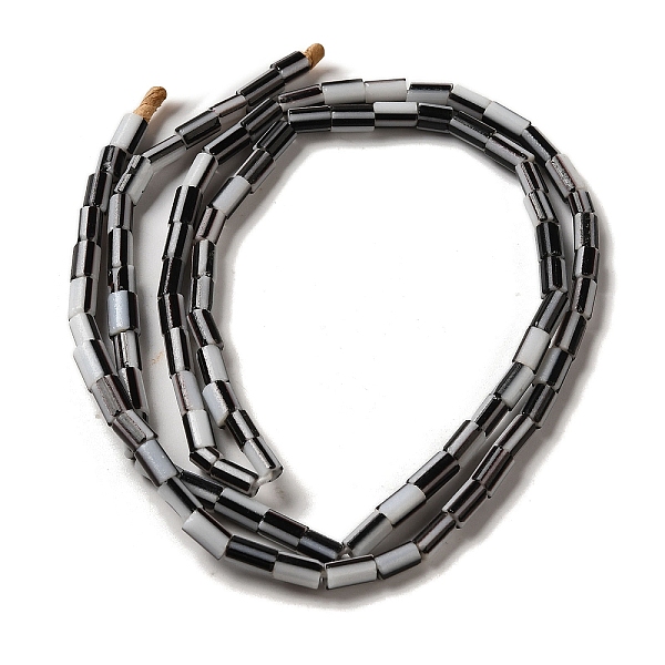 

PandaHall Handmade Nepalese Lampwork Beads, Column with Stripe Pattern, Black, 3.5~8x3.5~5mm, Hole: 1.2mm, about 91~101pcs/strand...