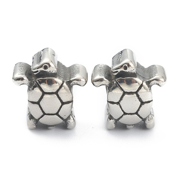 

PandaHall 304 Stainless Steel European Beads, Large Hole Beads, Tortoise, Antique Silver, 12.5x12.5x9mm, Hole: 5mm 304 Stainless Steel...