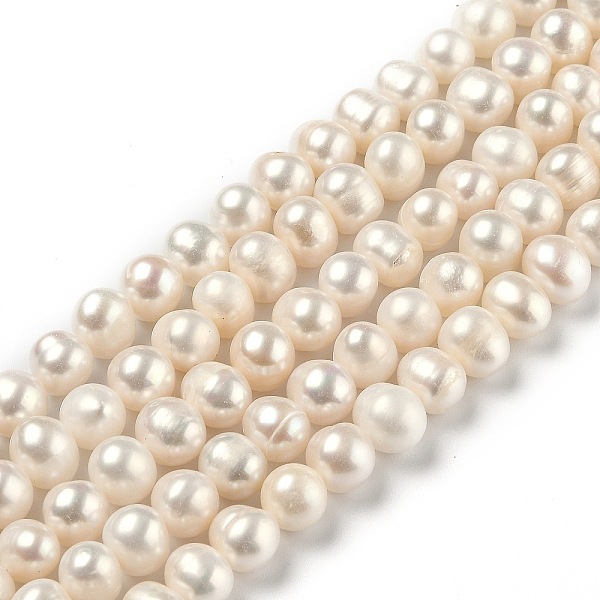 

PandaHall Natural Cultured Freshwater Pearl Beads Strands, Round, Bisque, 8~10.5mm, Hole: 0.7mm, about 42pcs/strand, 14.17 inch(36cm) Pearl..., Orange
