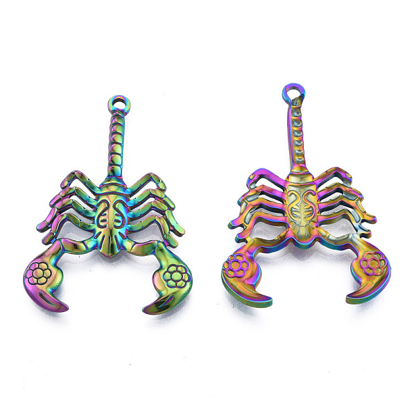 

PandaHall 201 Stainless Steel Pendants, Scorpion, Rainbow Color, 43.5x29x3mm, Hole: 1.8mm 201 Stainless Steel Other Animal