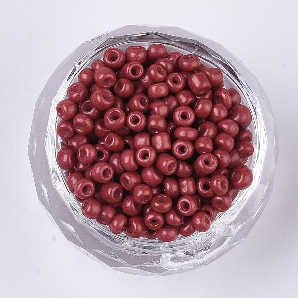 

PandaHall Glass Seed Beads, Opaque Colours, Dark Red, 3mm, Hole: 1mm, 962pcs/50g Glass Red