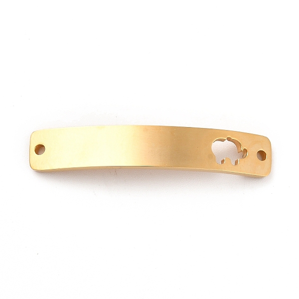 

PandaHall 304 Stainless Steel Connector Charms, Curve Rectangle with Pattern, Golden, Elephant Pattern, 34.5x6x1.5mm, Hole: 1.5mm 304...