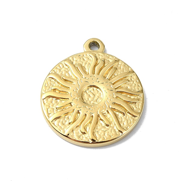 

PandaHall Ion Plating(IP) 304 Stainless Steel Pendants, Real 18K Gold Plated, Flat Round Charm, Sun, 17.5x15.5x2mm, Hole: 1.2mm 304...