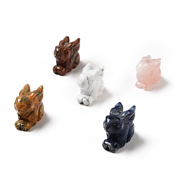 

PandaHall Natural Gemstone Sculpture Display Decorations, for Home Office Desk, Rabbit, 34~35x44~50x22~25mm Mixed Stone Rabbit
