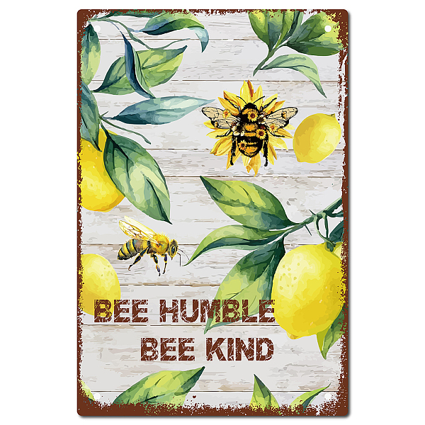 

PandaHall Vintage Metal Iron Tin Sign Poster, Wall Decor for Bars, Restaurants, Cafes Pubs, Vertical Rectangle, Lemon Pattern, 300x200x0.5mm...
