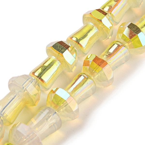 

PandaHall Electroplate Glass Beads Strands, AB Color Plated, Faceted, Mushroom, Gold, 12x8mm, Hole: 1mm, about 50pcs/strand, 22.83''(58cm)...