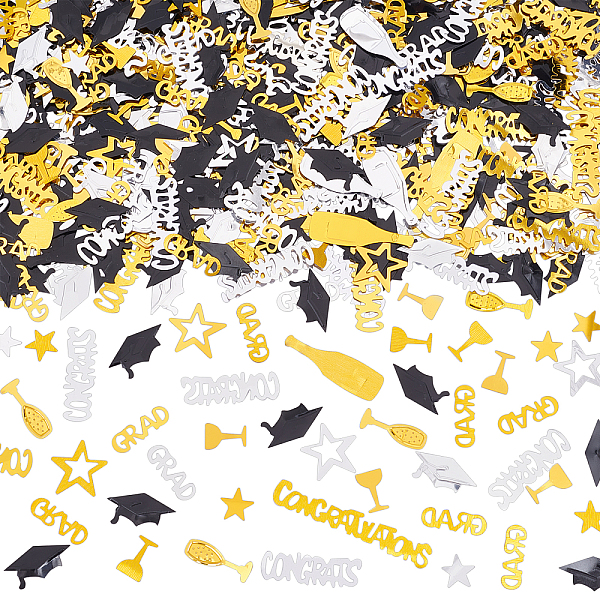 

PandaHall CHGCRAFT Ornament Accessories, Electroplate PVC Plastic Paillette/Sequins Beads, Applicable to Graduation Celebrations, Mixed..., Multicolor