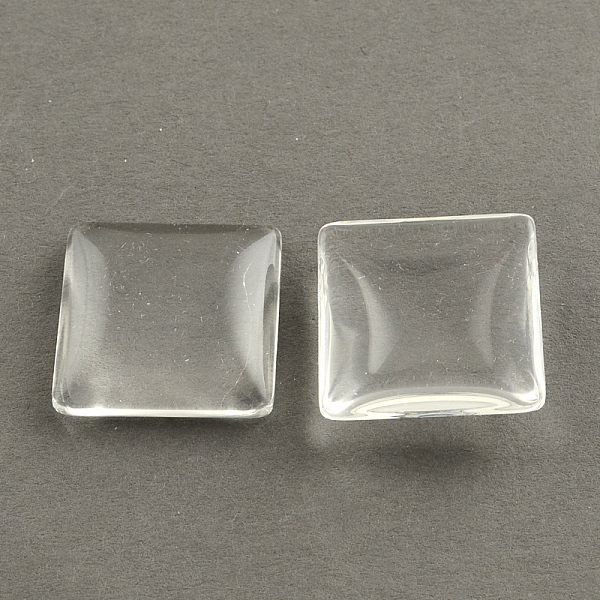 

PandaHall Transparent Glass Square Cabochons, Clear, 10x10x4mm Glass Square Clear