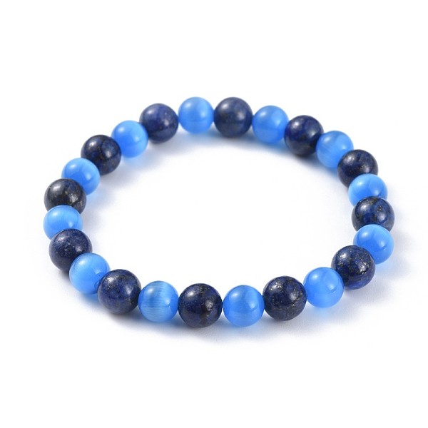 Natürliche Lapislazuli (gefärbte) Stretch-Armbänder