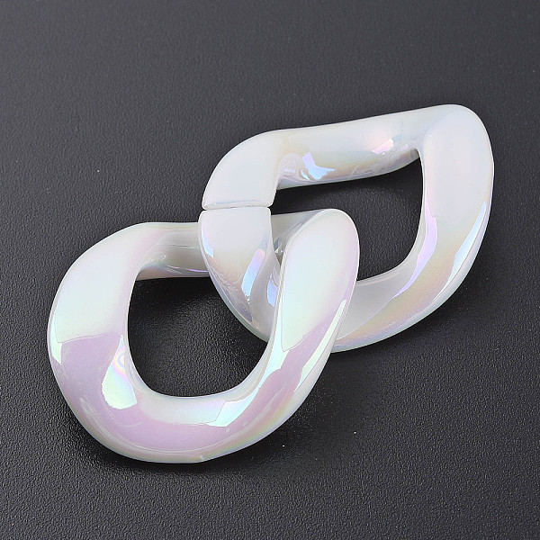 

PandaHall Acrylic Linking Rings, Quick Link Connectors, for Cable Chains Making, AB Color, Twist Oval, Pink, 40x33x10mm, Inner Diameter...