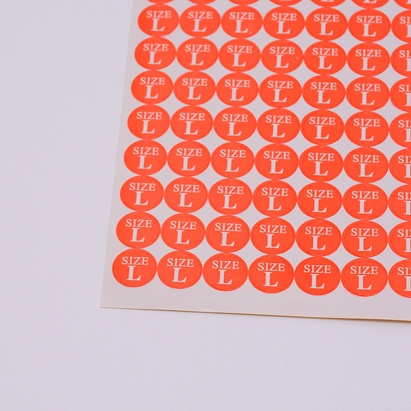 

PandaHall Size L Clothing Size Round Sticker Labels, Adhesive Stickers, for Clothing T Shirts, Orange, 15.5x9x0.02cm, 84pcs/sheet...