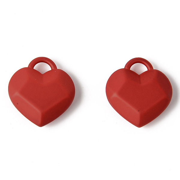 

PandaHall Rubberized Style Acrylic Pendants, Faceted, Heart, FireBrick, 24x21.5x6.5mm, Hole: 6.5x4mm Acrylic Heart Red