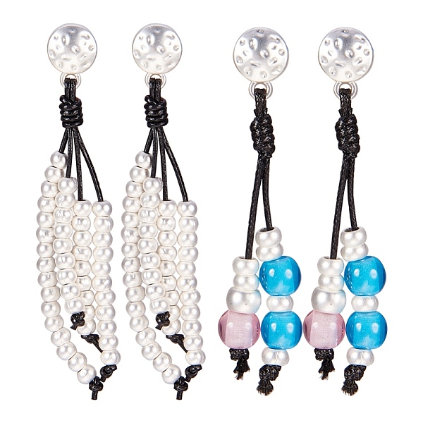 

PandaHall SUNNYCLUE Alloy Stud Earrings, with Ear Nuts & Acrylic Beads, Rondelle, 925 Sterling Silver Plated, Ear Stud: 78mm and 66mm, Pin..., Multicolor