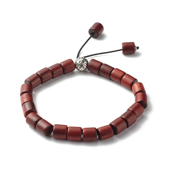 

PandaHall Waxed Wooden Column Beads Stretch Bracelet for Men Women, Tibetan Style Alloy Round Beads Bracelet with Tassel, Saddle Brown...
