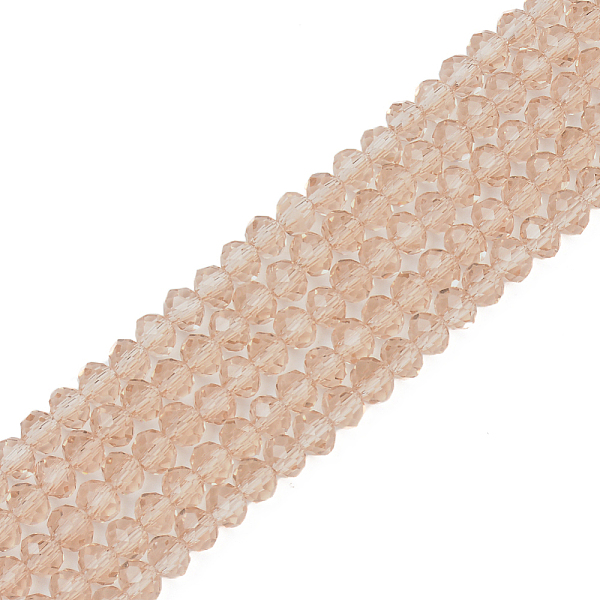 

PandaHall Glass Beads Strands, Faceted, Rondelle, Tan, 10x8mm, Hole: 1mm, about 63~65pcs/strand, 49~50cm Glass Rondelle Orange