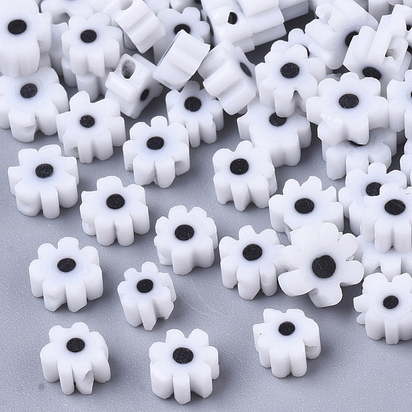 

PandaHall Glass Beads, Flower, Black, 4~6.5x2.5~3mm, Hole: 1mm Glass Flower Black