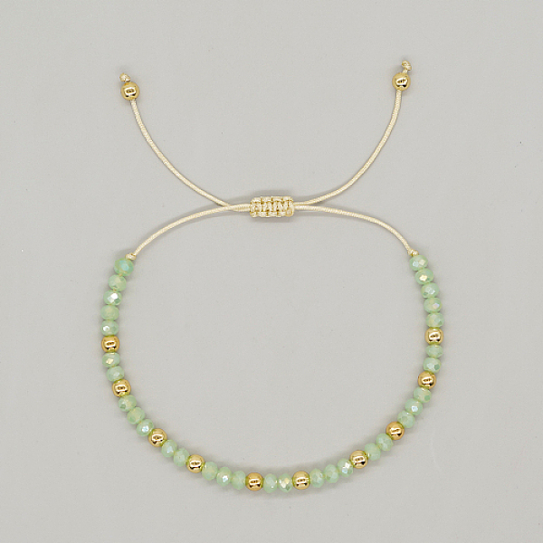 

PandaHall Adjustable Glass Braided Bead Bracelets, Dark Sea Green, 11 inch(28cm) Glass