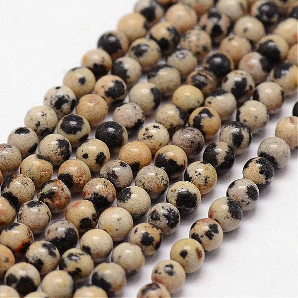

PandaHall Natural Dalmatian Jasper Beads Strands, Round, 3mm, Hole: 0.5mm, about 125pcs/strand Dalmatian Jasper Round