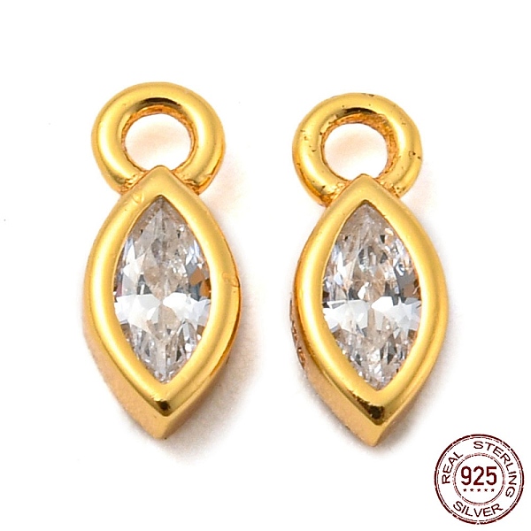 

PandaHall Real 18K Gold Plated 925 Sterling Silver Charms, with Clear Cubic Zirconia, with S925 Stamp, Horse Eye, 7.3x3x2mm, Hole: 1.2mm...