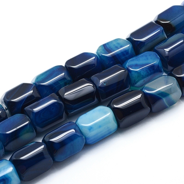 

PandaHall Natural Agate Beads Strands, Dyed & Heated, Column, Dodger Blue, 19.5~20x14~15mm, Hole: 2mm, about 17~19pcs/strand, 14.76 inch...