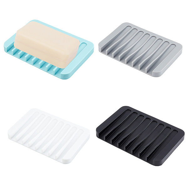 

PandaHall AHANDMAKER 4 Pcs Self Draining Soap Dishes, Waterfall Soap Dish for Shower, Silicone Bars Soap Holder, Easy Clean Soap Tray Saver..., Multicolor