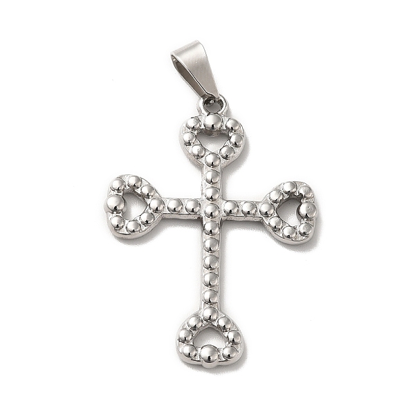 

PandaHall 304 Stainless Steel Pendants, Cross Charm, Stainless Steel Color, 38.5x28x2.5mm, Hole: 8x4mm 304 Stainless Steel Cross
