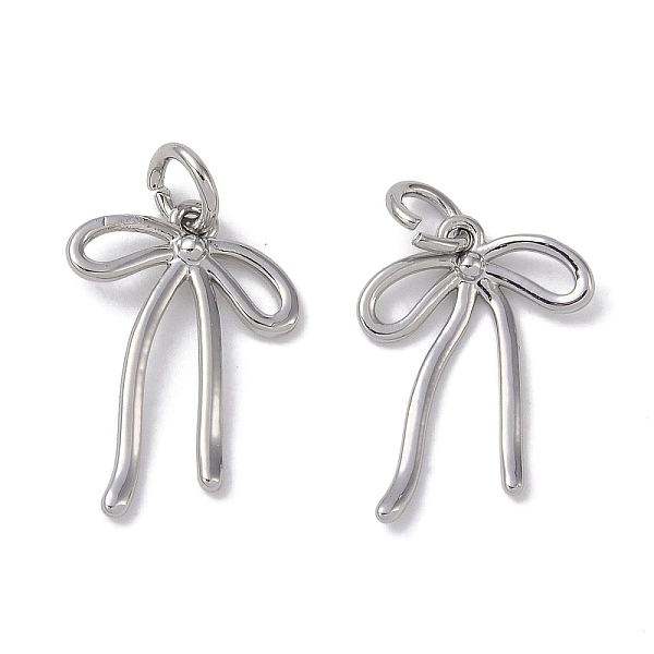 

PandaHall Brass Pendants, Bowknot Charms, Platinum, 18x13x1.5mm, Hole: 3mm Brass Bowknot