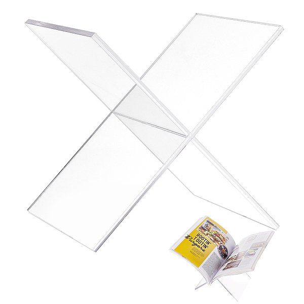

PandaHall BENECREAT 2 PCS Clear Acrylic Book Holder, Cross Frame Acrylic Book Holder, Clear Book Reading Stand for Art, Recipes, Easels...