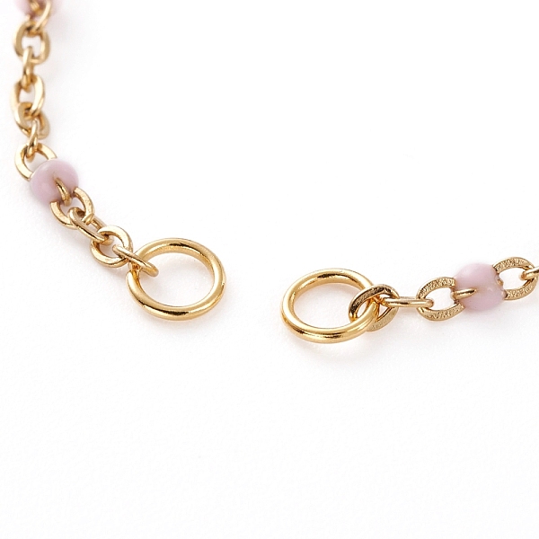 

PandaHall 304 Stainless Steel Enamel Twisted Chains Bracelet Makings, with Enamel, Lobster Claw Clasps & Jump Rings, Golden, Pink, 6-1/4...