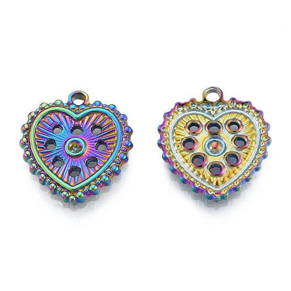 

PandaHall 304 Stainless Steel Pendant Rhinestone Settings, Heart, Rainbow Color, Fit For 1.6mm Rhinestone, 17x15x2mm, Hole: 1.5mm 304...