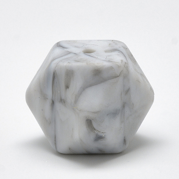 

PandaHall Food Grade Eco-Friendly Silicone Beads, Chewing Beads For Teethers, DIY Nursing Necklaces Making, Faceted Cube, Gainsboro..., Gray