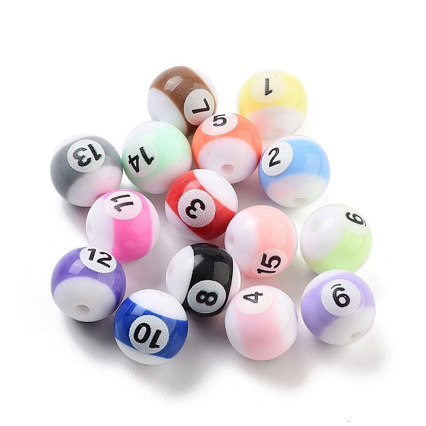 

PandaHall Acrylic Beads, Billiards Round, Mixed Color, 15.5x15mm, Hole: 3mm Acrylic Round Multicolor