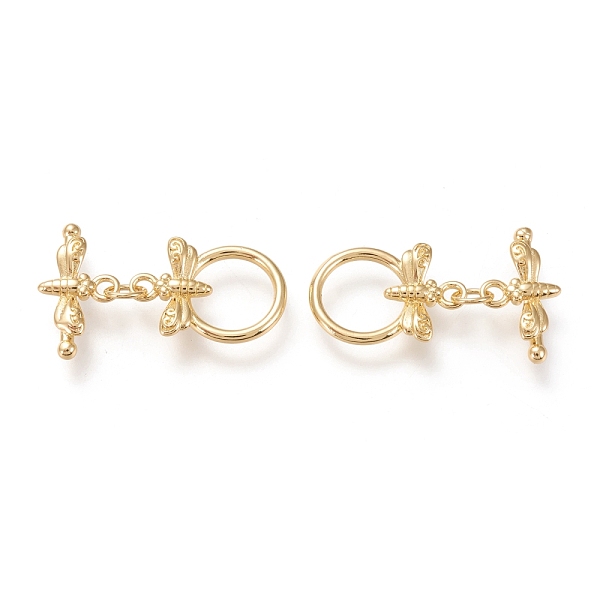 

PandaHall Brass Toggle Clasps, Long-Lasting Plated, Dragonfly, Real 18K Gold Plated, Ring: 18x13x2.5mm, Hole: 1.8mm, Bar: 17.5x9.5x3mm, Hole...