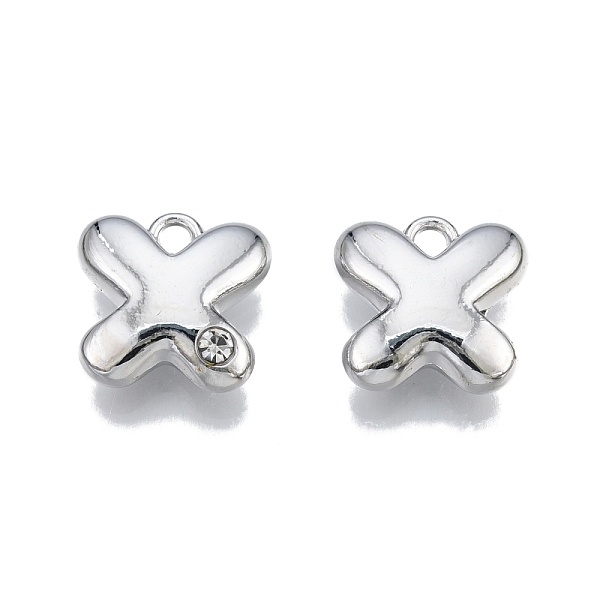 

PandaHall Rack Plating Alloy Charms, with Crystal Rhinestone, Cadmium Free & Nickel Free & Lead Free, Flower, Platinum, 13x13x4.5mm, Hole..., Clear