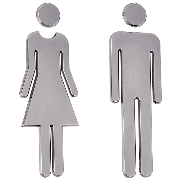 1 Set Plastic Bathroom Sign Stickers