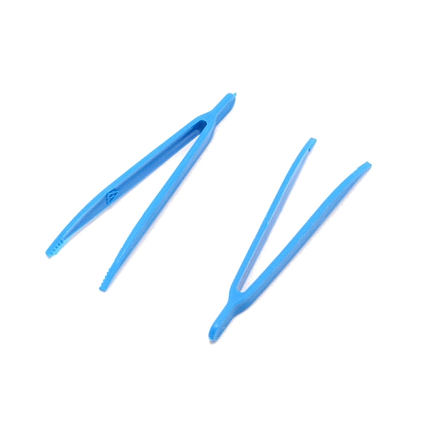 

PandaHall Plastic Tweezers for DIY Tool, Deep Sky Blue, 7.6x2.5x0.55cm Plastic