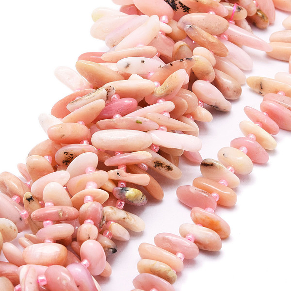

PandaHall Natural Pink Opal Beads Strands, Nuggets, 9.5~30x4.5~7.5x1.5~5mm, Hole: 0.8mm, about 80pcs/strand, 15.75 inch(40cm) Pink Opal...