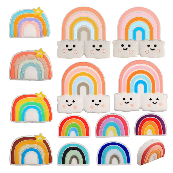 

PandaHall CHGCRAFT 14Pcs 14 Style Silicone Beads, DIY Nursing Necklaces and Bracelets Making, Chewing Pendants For Teethers, Rainbow, Mixed..., Multicolor